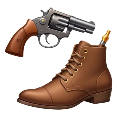 a gun shooting a shoe sticker