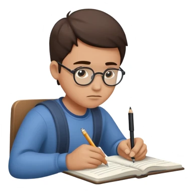 persona cuaderno apuntando sticker