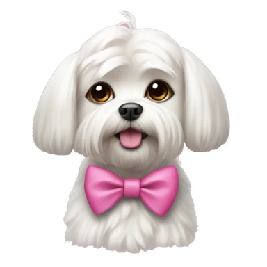 Maltese dog with ponk bow  sticker