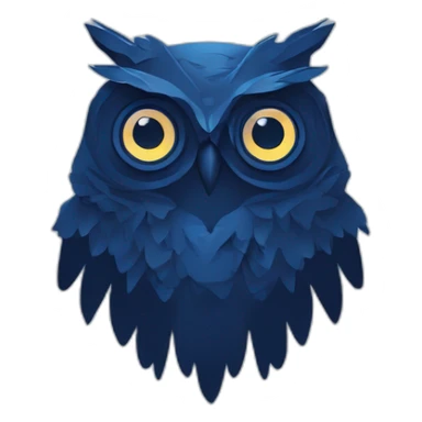 design mockup owl icon logo, in the style of nightscape, mountainous vistas, frostpunk, fantasy illustration, dark blue, psychological phenomena illustrations, mono-ha sticker