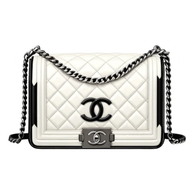 chanel le boy white color bag sticker