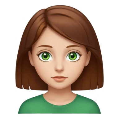 girl brown hair green eyes sticker