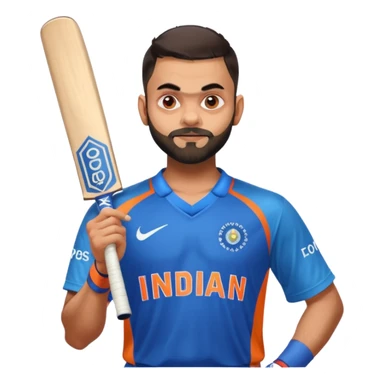 Virat Kohli wearing Indian jersey - wow sticker
