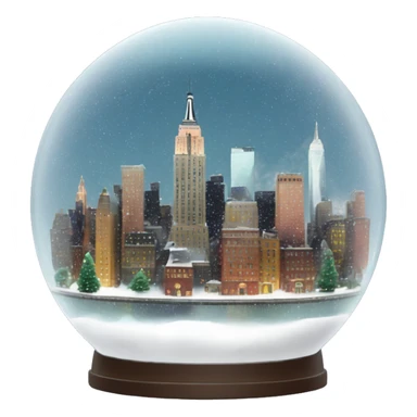 new york city snow globe, 4k, no background sticker