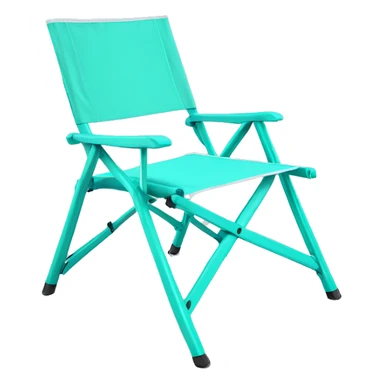 Realistic isolated tiffany blue folding camping chair sticker