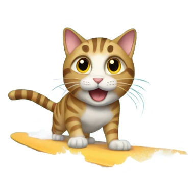 Male tabby cat surfing huge wave sticker