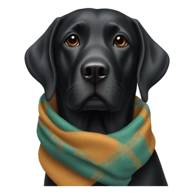 Black lab wearing a scarf sticker