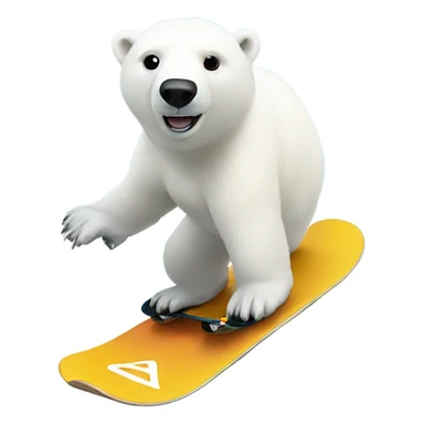 Polar Bear on a snowboard sticker