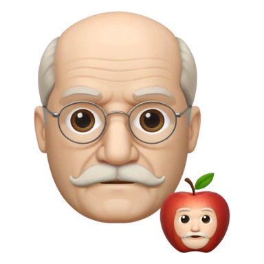 Sigmund Freud: create in exact Apple Memoji style using exact style: apple ios, 3D rendered, with exact words: я промолчу sticker