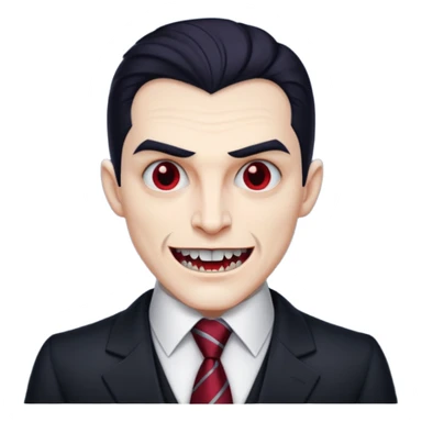 dracula, fang, with tie, business sticker
