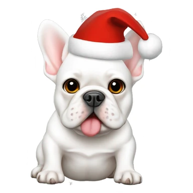 White French bulldog in Christmas hat￼ sticker