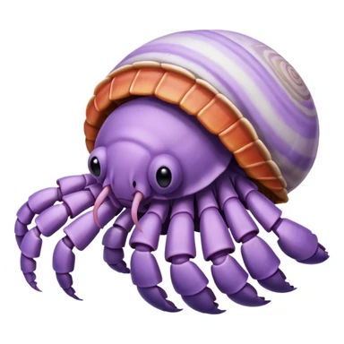 hermit crab should be light violet and the shell should be white with spirals sticker