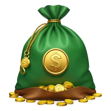 money bag featuring a play button symbol (not a dollar sign), with a pile of coins next to it sticker