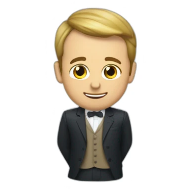 Macron boit du jus de pomme sticker