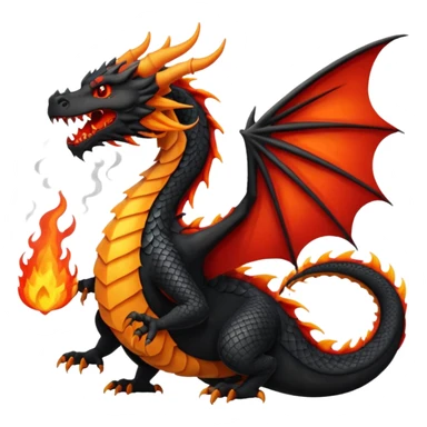 black dragon breathing fire sticker