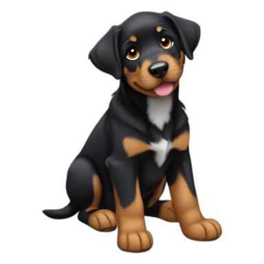 Medium Beauceron puppy with white chest and chin and brown paws and cheeks sticker