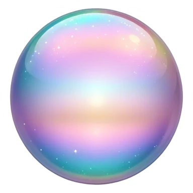 Pastel sparkly glittery iridescent transparent ball sphere orb sticker