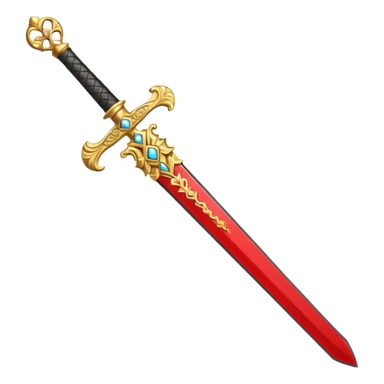 Golden ceremonial sword — engraved handle, decorative sticker