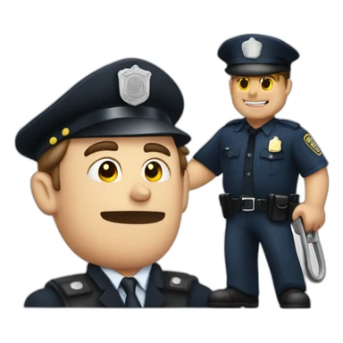 A policeman arresting a criminal  sticker