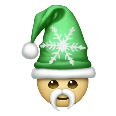 Sage green Santa hat with sparkly snowflakes  sticker