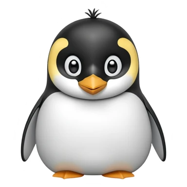 cinematic-cute-emperor-penguin-portrait-emoji,-head-tilted-playfully-and-inquisitively,-with-glossy,-pristine-plumage,-sparkling-eyes-filled-with-curiosity,-simplified-yet-irresistibly-adorable-features, black, large black eyes face, zoomed in sticker