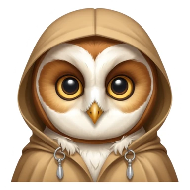 barn owl in beige cloak sticker