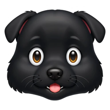 perro negro emoji para copiar y egar sticker