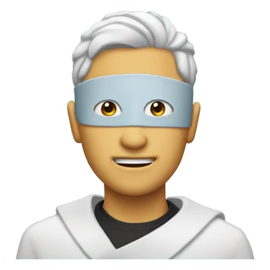 Emoji with gojo mask making gojo symbol sticker