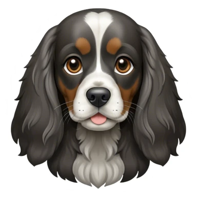 english cocker spaniel black and dark silver sticker