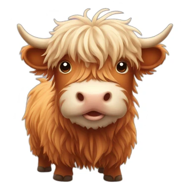 Cute Fluffy Highland cow sticker