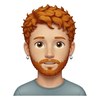 im short curly ginger haired young guy and also have earring on my left ear also have clean beard sticker