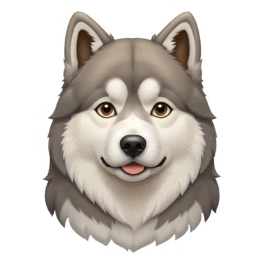 Alaskan Malamute dog, park, people sticker