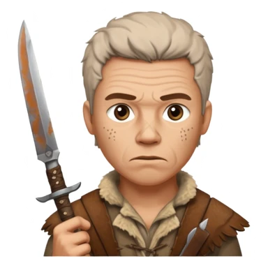 Stone age man  with Hunting Knife sticker