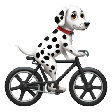 Dalmatian dog riding an all black bike sticker