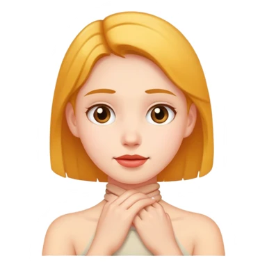 girl holding her neck  sticker