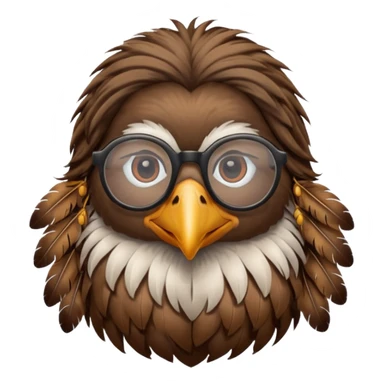 long hair bird with glasses sticker