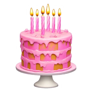 Pink Birthday cake with 22 birthday candles  sticker