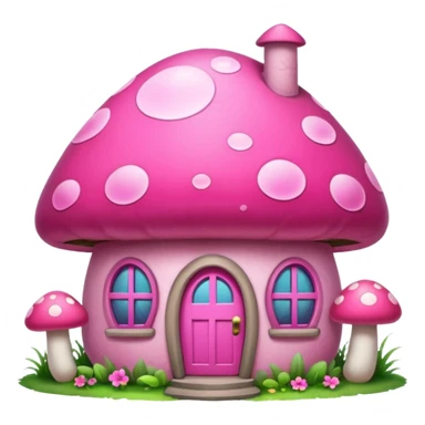 pink mushroom house sticker