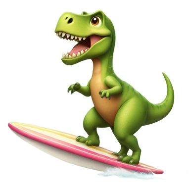 Dinosaur riding surfboard  sticker