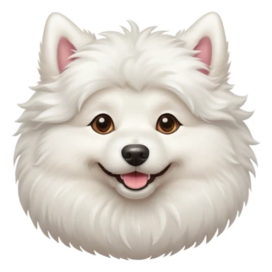 white fluffy dog smiling sticker