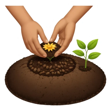 eine hand soll in die erde samen tun, ohne das nab abdere pflanzen sieht sticker