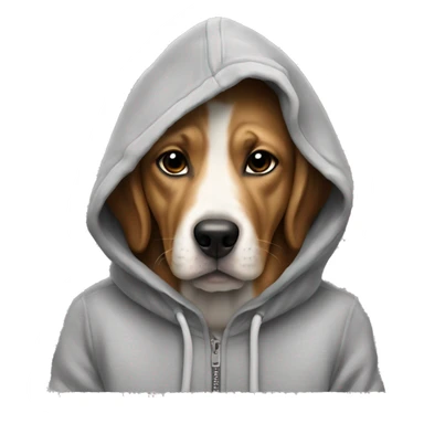 Dog wearing hoodie￼ sticker