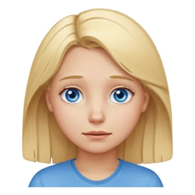 Girl beeing happy and depressed with blond hair and blue eyes sticker