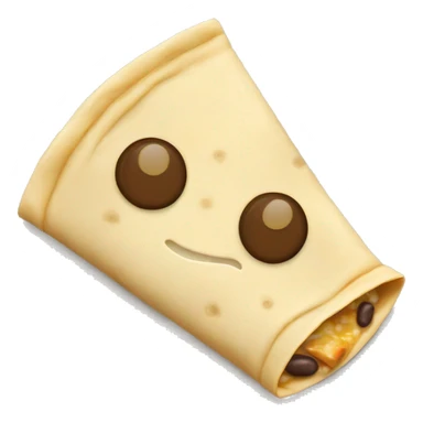 A folded flour tortilla with beans and cream inside sticker