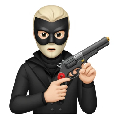 a masked man with a pistol in hand, shiesty mask sticker