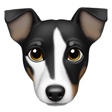 All Black Jack Russell Terrier no brown no white  sticker