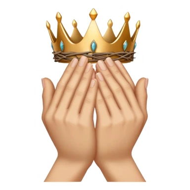 Praying hands with crown of thorns wrapped around sticker