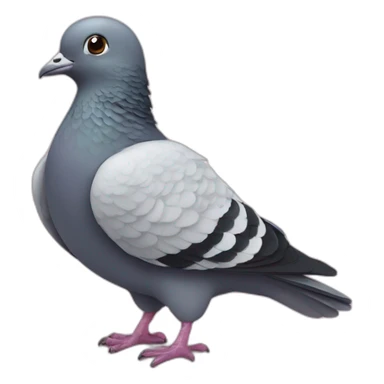 Pigeon holding a heart sticker