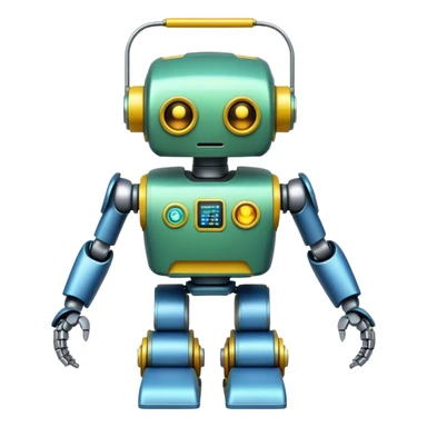 a robot painted in the colors of the Brazilian flag sticker