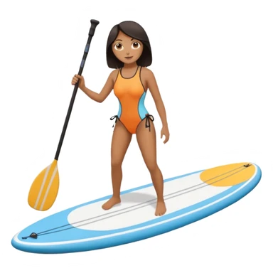 Dark haired women on Standing paddle board sticker